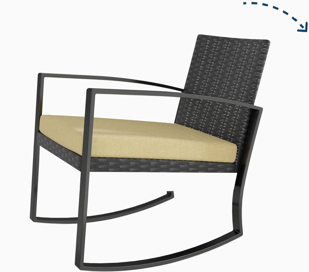 Set di Mobili da Balcone,Set Tavolino e Sedie da Giardino,Set di Mobili da Giardino in Rattan,2 Sedie da Esterno e 1 Tavolino,per Giardino Cortile Piscina (Beige)