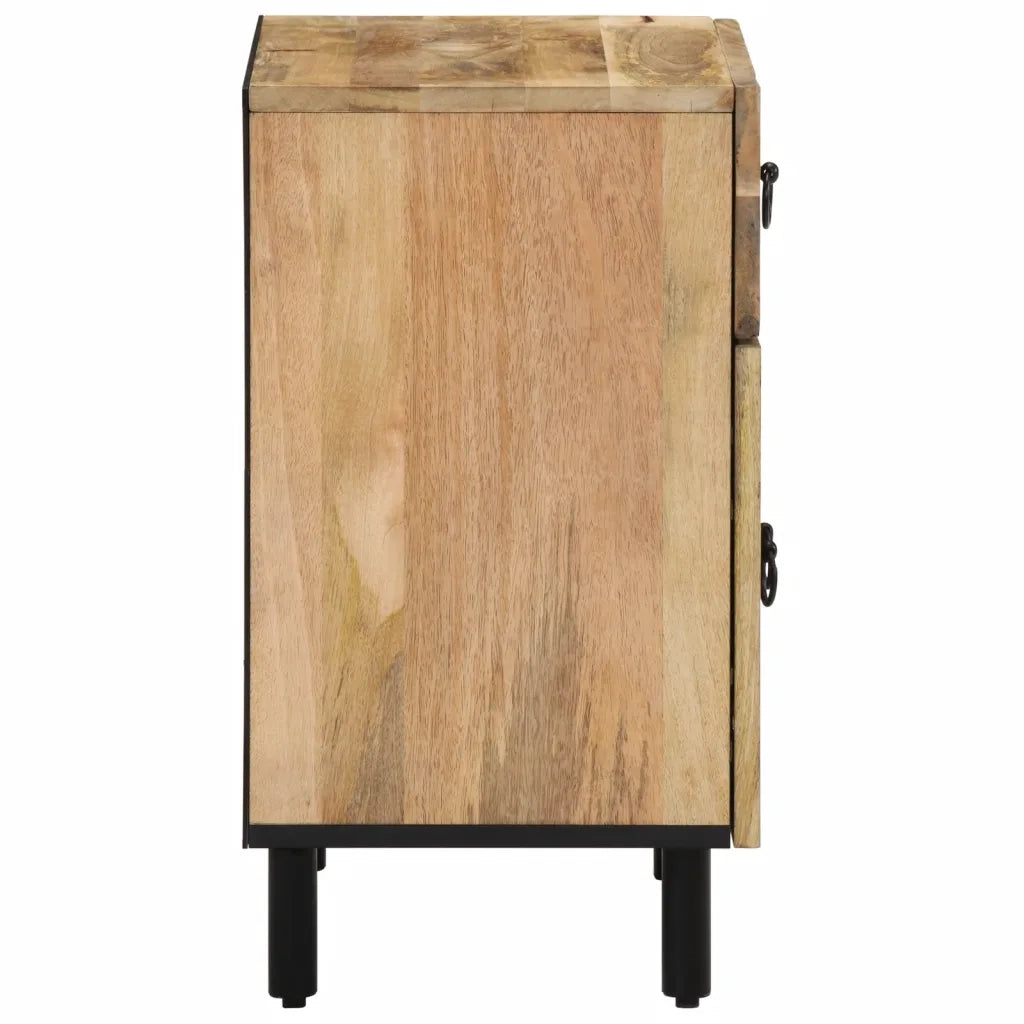 Comodino | Armadio da Notte | Mobiletto da notte 50x33x60 cm in Legno Massello di Mango