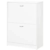 Scarpiera con 2 Ante Ribaltabili, 60L x 24P x 80H cm, Bianco