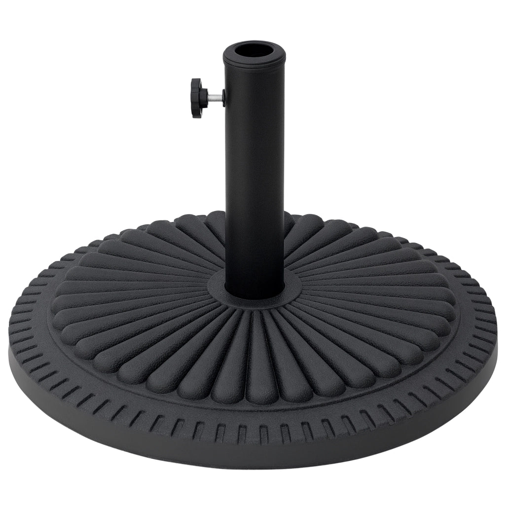 Base per Ombrellone Rotonda in HDPE da 14kg per Pali da §¶35-38-48mm, ?49x32A cm, Nero
