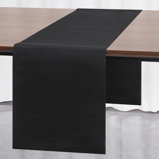 Tavolo da festa in tessuto waschable, nero 40x240cm
