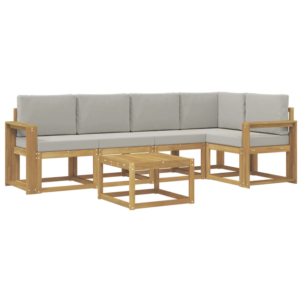 Set di divani da esterno 6 pcs Bianco e Grigio Chiaro 3387670