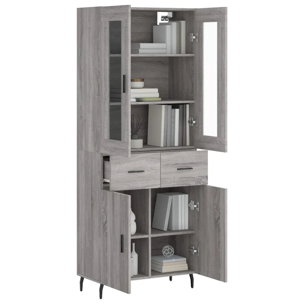 Credenza Grigio Sonoma 69,5x34x180 cm in Legno Multistrato 3198551