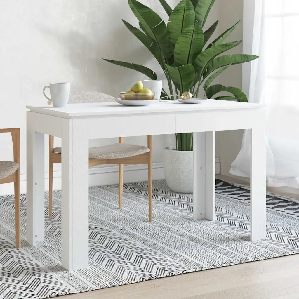 Tavolo da Pranzo Bianco 120x60x76 cm in Legno Multistrato 800756