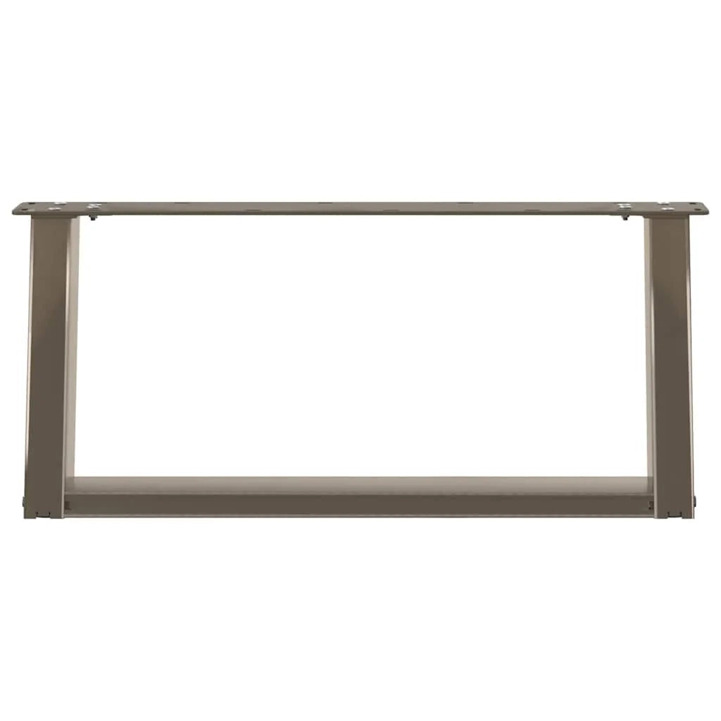 Set di 2 gambe per tavolino da caffè a forma di U 60 x 30 cm moderne e stabili in acciaio naturale 02_0057036