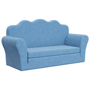 Divano letto | Sof¨¤ letto | Letto singolo per Bambini a 2 Posti Blu in Morbido Peluche