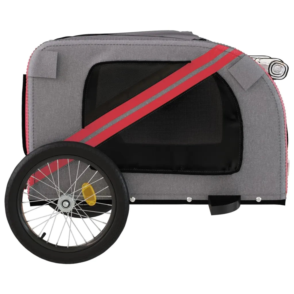Rimorchio da Bici per Animali Rosso e Grigio Oxford e Ferro CFW9910905