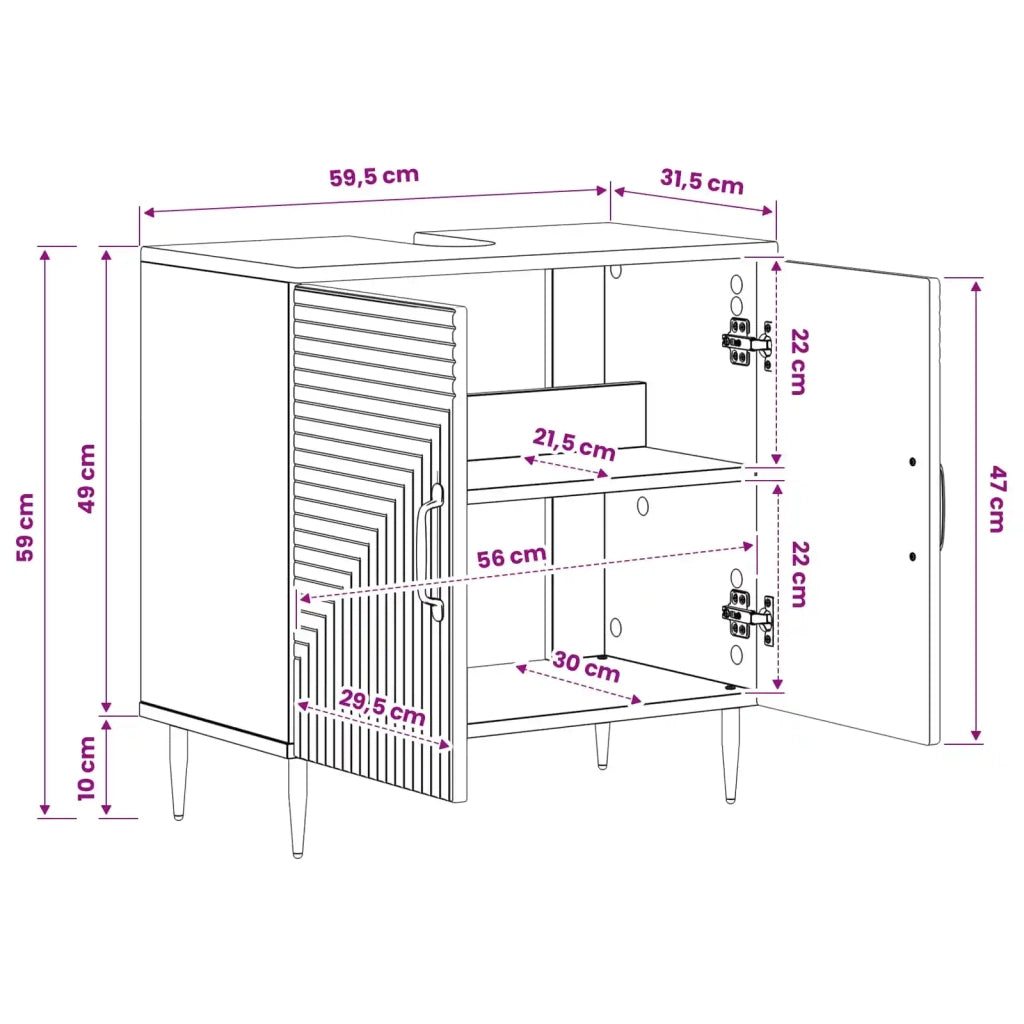 Armadio per Lavabo da Bagno HAARLEM Rovere Fumo 896790