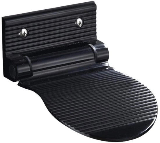 Sostegno antiscivolo in alluminio per piedi, pedale doccia bagno, sostegno piede doccia, robusto, pieghevole, con viti di fissaggio, finitura nera