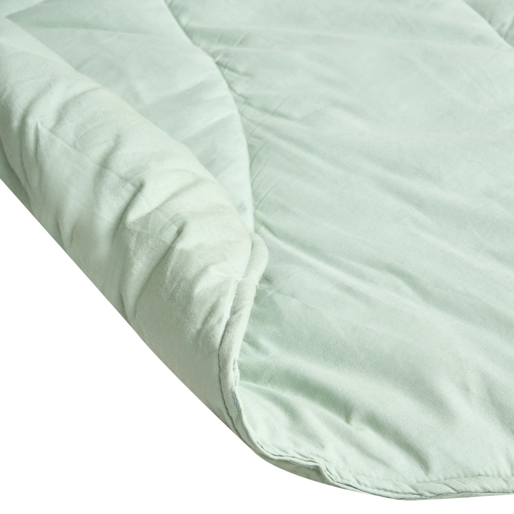 Tappeto per bambini verde chiaro in cotone a forma di foglia trapuntato 110 x 110 cm Accessori per la cameretta dei bambini