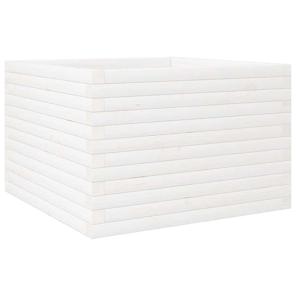 Fioriera rialzata per piante e fiori terrazza giardino 70 x 70 x 46 cm legno di pino massiccio bianco 02_0037819