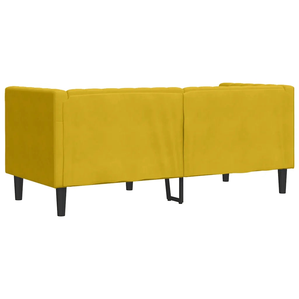 vidaXL Divano Chesterfield con Rinforzi 2 Posti Giallo in Velluto