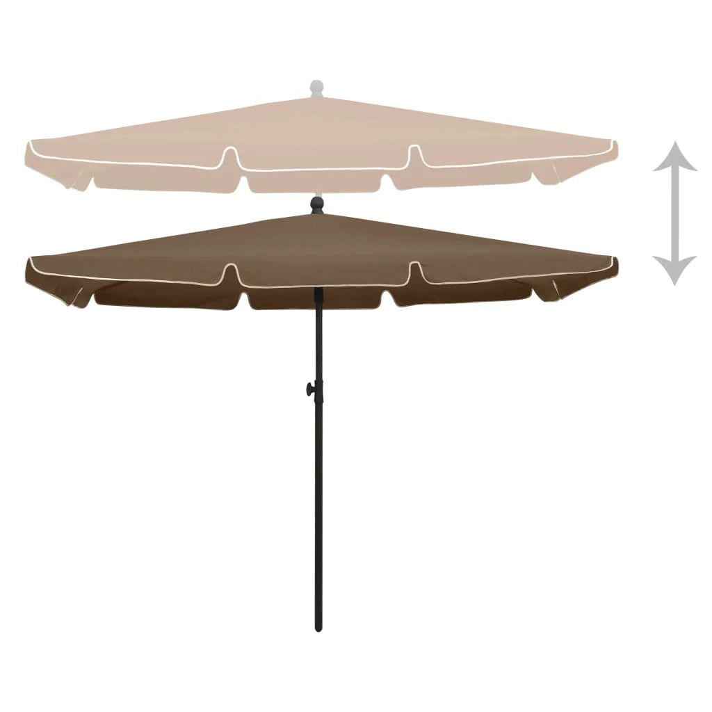 Ombrellone da giardino con palo 210 x 140 cm tortora 02_0008329