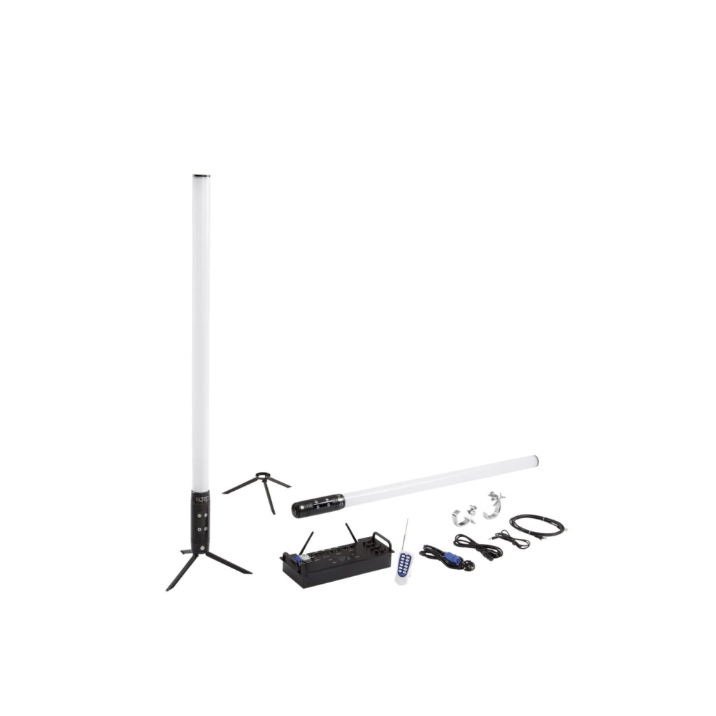 KIT 8 PEZZI TUBI LED SHOW RICARICABILE RGBW+UV Wi-Fi IP65 8 LUCI DA 28W DIMMERABILE CON TELECOMANDO INCLUSO