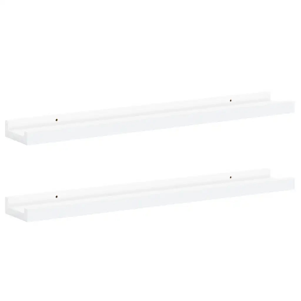 2 pz Mensole | Ripiano | Scaffale con Sporgenza Bianche 60x9x3 cm MDF