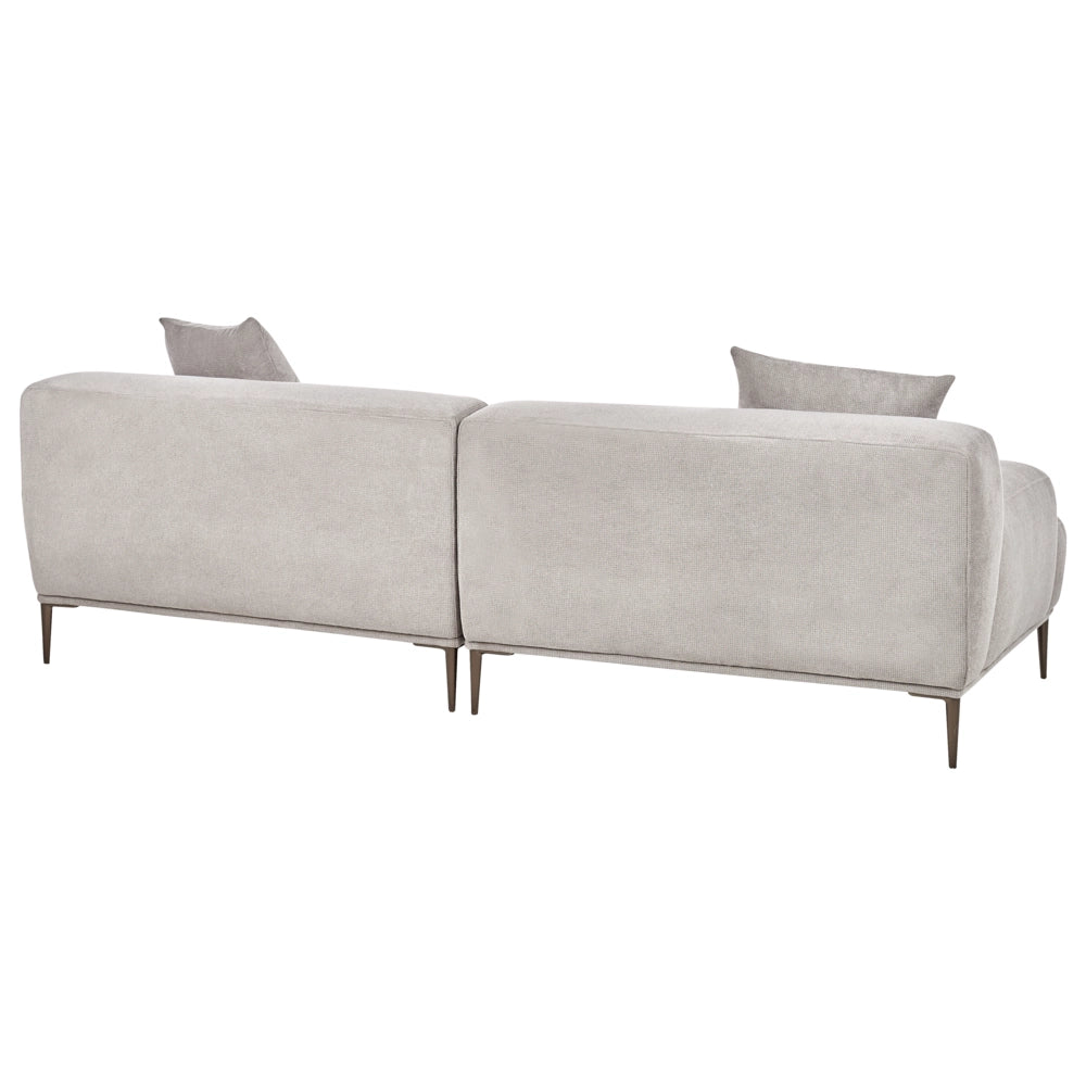 Divano a 3 posti in tessuto Grigio chiaro Soggiorno Stile moderno Gambe in metallo