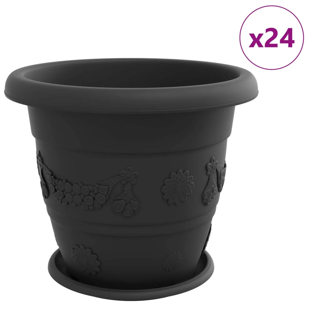 Vasi per Piante 24 pcs Nero Ø 39 x 32 cm Plastica 3403289