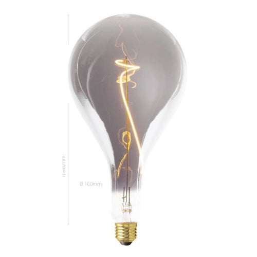 LAMPADINA LED, E27, PERA XXL A160, VETRO SMOKY, 4W, 130 LM, COLORE CALDO 2200K, FILAMENTO A TISTICO, CLASSE B, DIMMERABILE