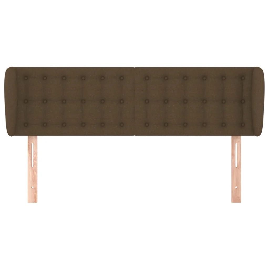 Testiera ad Orecchio Marrone Scuro 147x23x78/88 cm in Tessuto