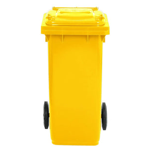 BIDONE RACCOLTA DIFFERENZIATA CARRELLATO 240LT + PEDALE + ANELLO + ASTE GIALLO MOBIL PLASTIC