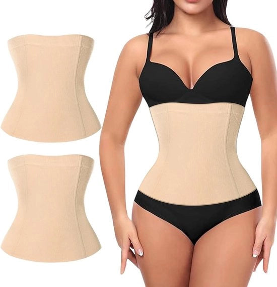 Corsetto per donna 2 in 1 per postpartum con effetto linea addominale - supporto per donne dopo il parto - per attività sportiva e uso quotidiano - Beige
