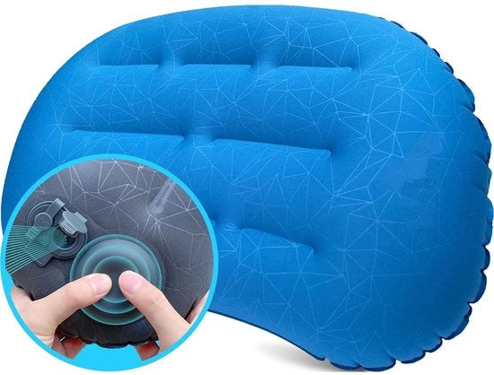 Cuscino Inflabili Ultraleggero - Cuscino Ergonomico per il Collo - Cuscino da Viaggio per Spiaggia - Borsa di Riposo - Supporto al Collo Migliorato - Peso 150 g - Dimensioni 47 x 32 cm