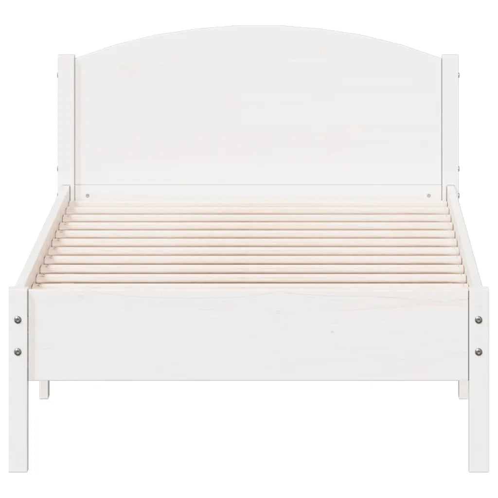 Letto senza Materasso Bianco 90x200 cm Legno Massello di Pino 842619