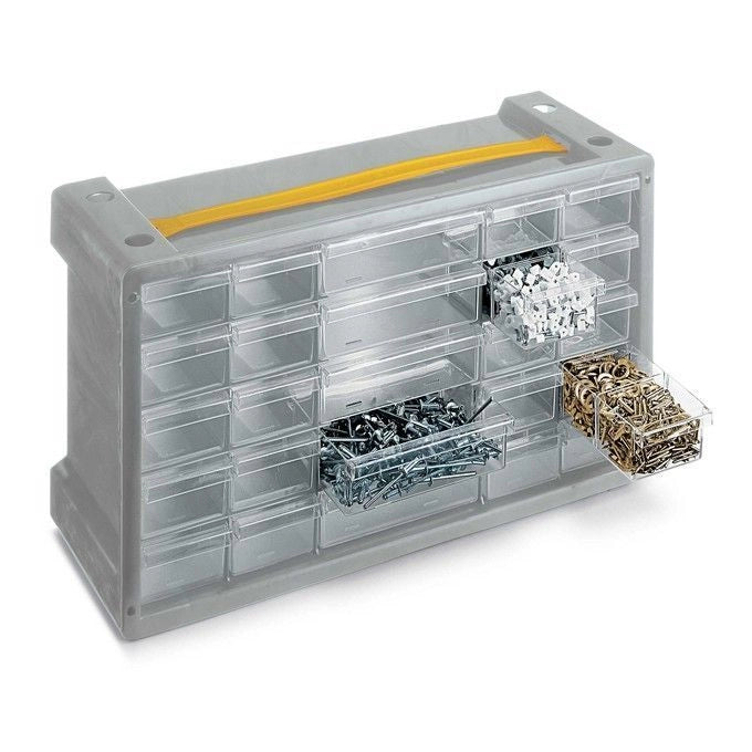 Terry TE1000058 Poker Cassettiera Portaminuterie 25 Cassetti Trasparenti Divisori Mobili colore Grigio Sky