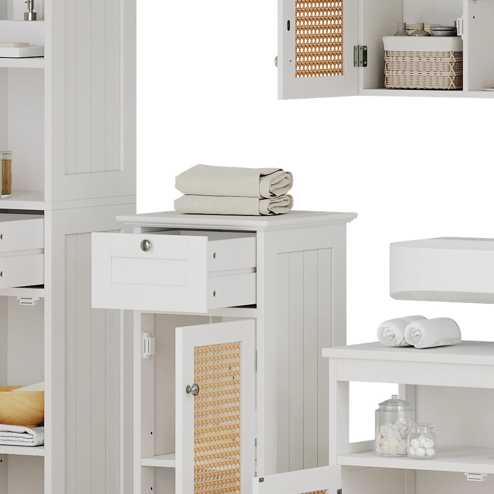 Vicco Set di mobili da bagno Bianco 4 parti, con armadio alto