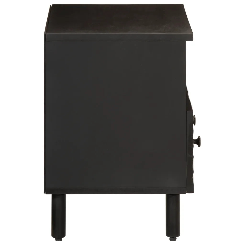 Mobile Porta TV Nero 70x33x46 cm in Legno Massello di Mango 356820