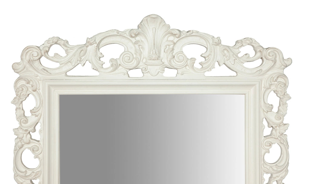 Biscottini SPECCHIERA DA PARETE IN LEGNO FINITURA BIANCA ANTICATA MADE IN ITALY realizzata