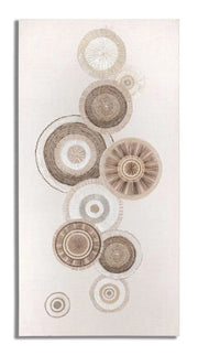 Dipinto su Tela Circly con Inserti 2 50x3,2x100 cm in Legno e Tessuto