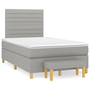 Giroletto a Molle con Materasso Grigio Chiaro 120x190cm Tessutocod mxl 91581