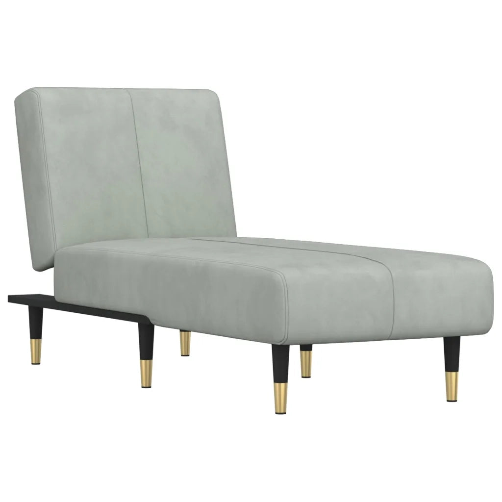 Chaise Longue in Velluto Grigio Chiarocod mxl 118592