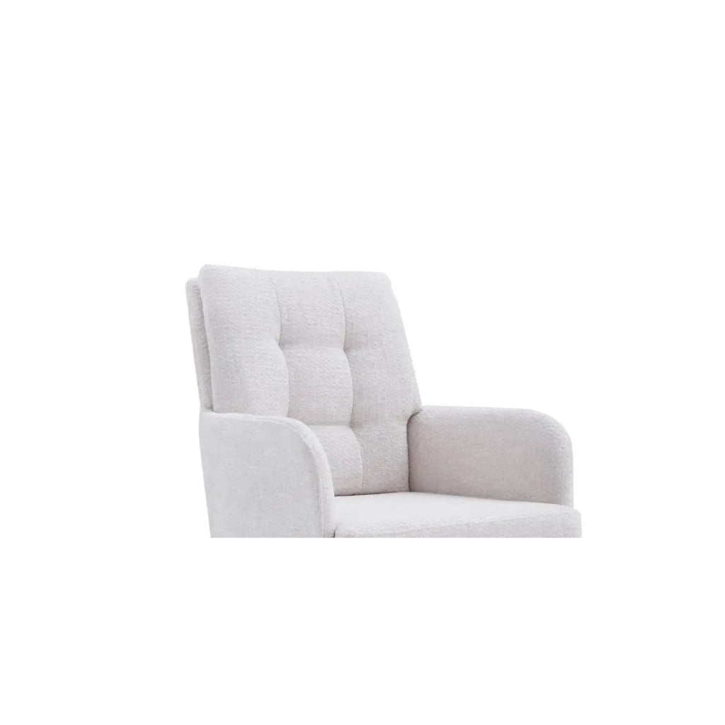 Sedia girevole PLUMO – Tessuto écru – L50 x H85 x P62 cm
