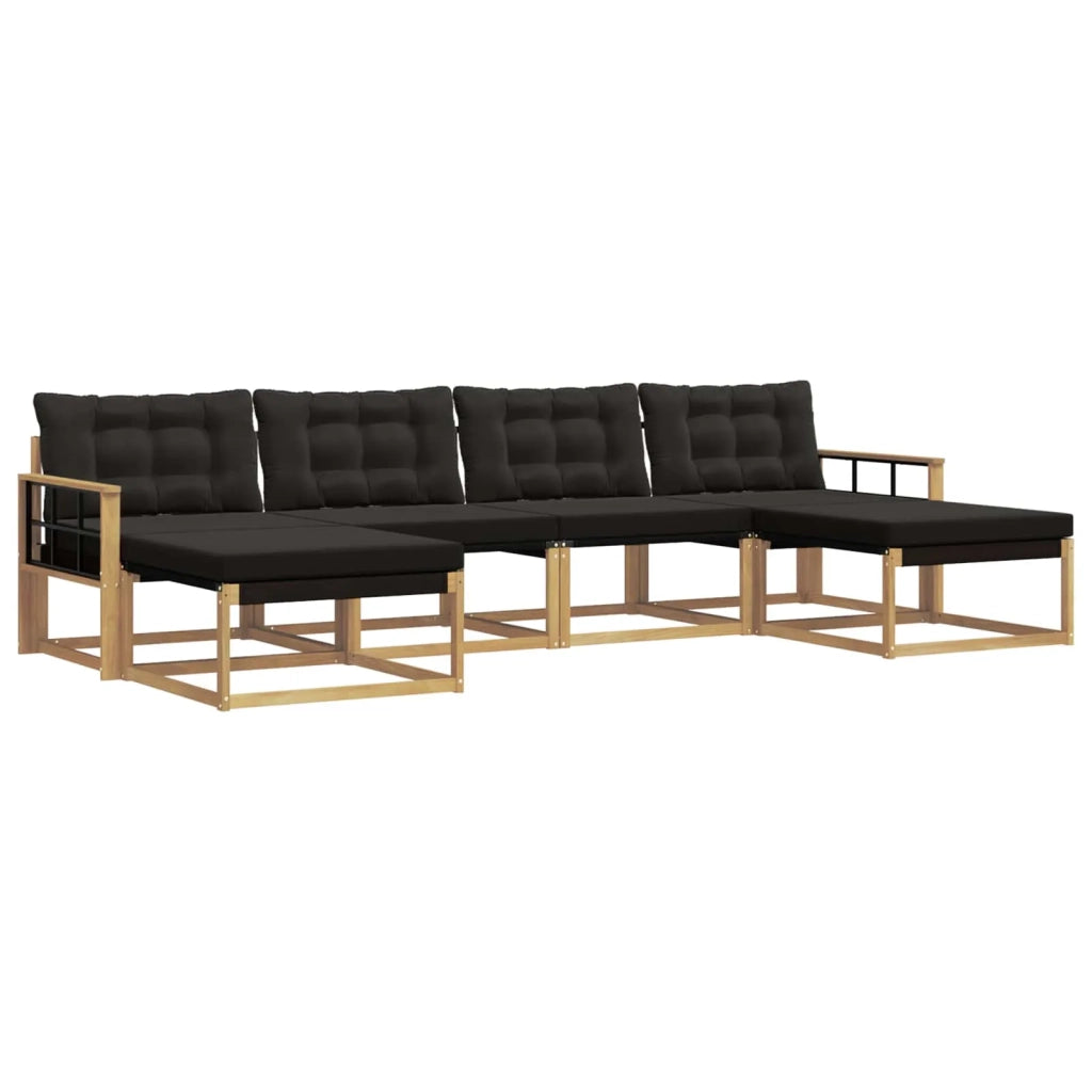 Set di divani da esterno con cuscino 6 pcs Bianco e Nero 3388954