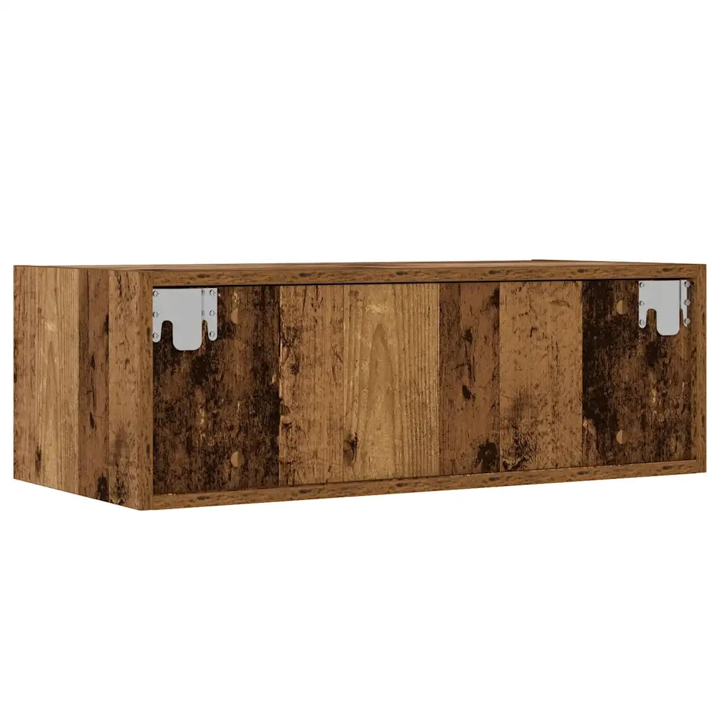 vidaXL Mobile Porta TV con Luci LED Legno Antico 75x35,5x25 cm