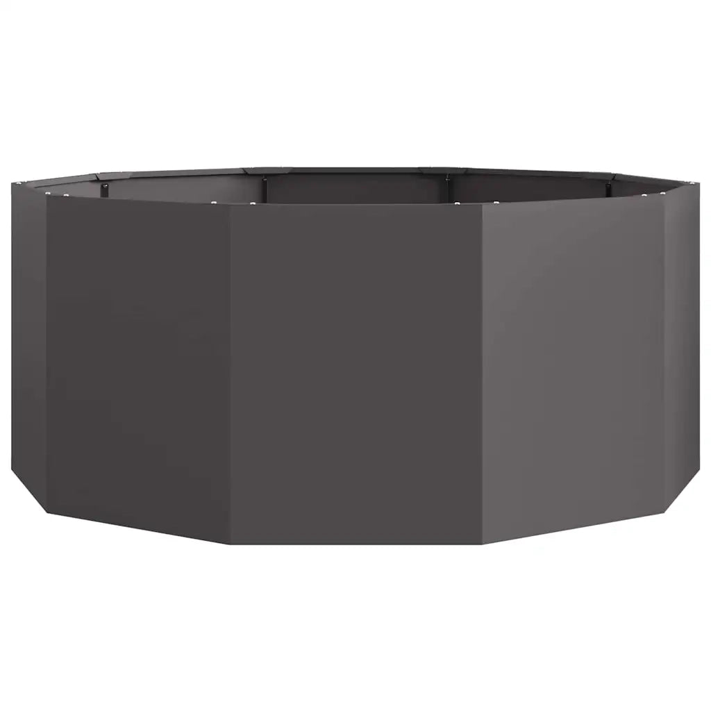 Fioriera rotonda moderna per esterni 120 x 120 x 50 cm design elegante manutenzione minima acciaio nero 02_0052985