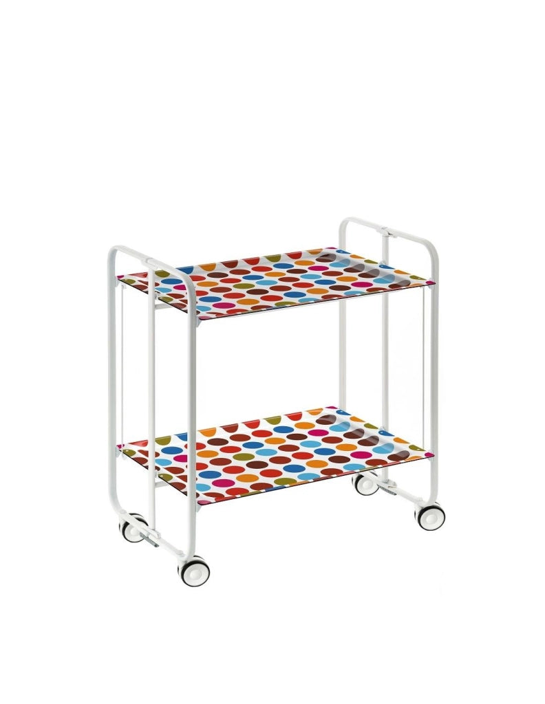 Carrello da cucina pieghevole bianco con ruote BAUHAUS 2 ripiani