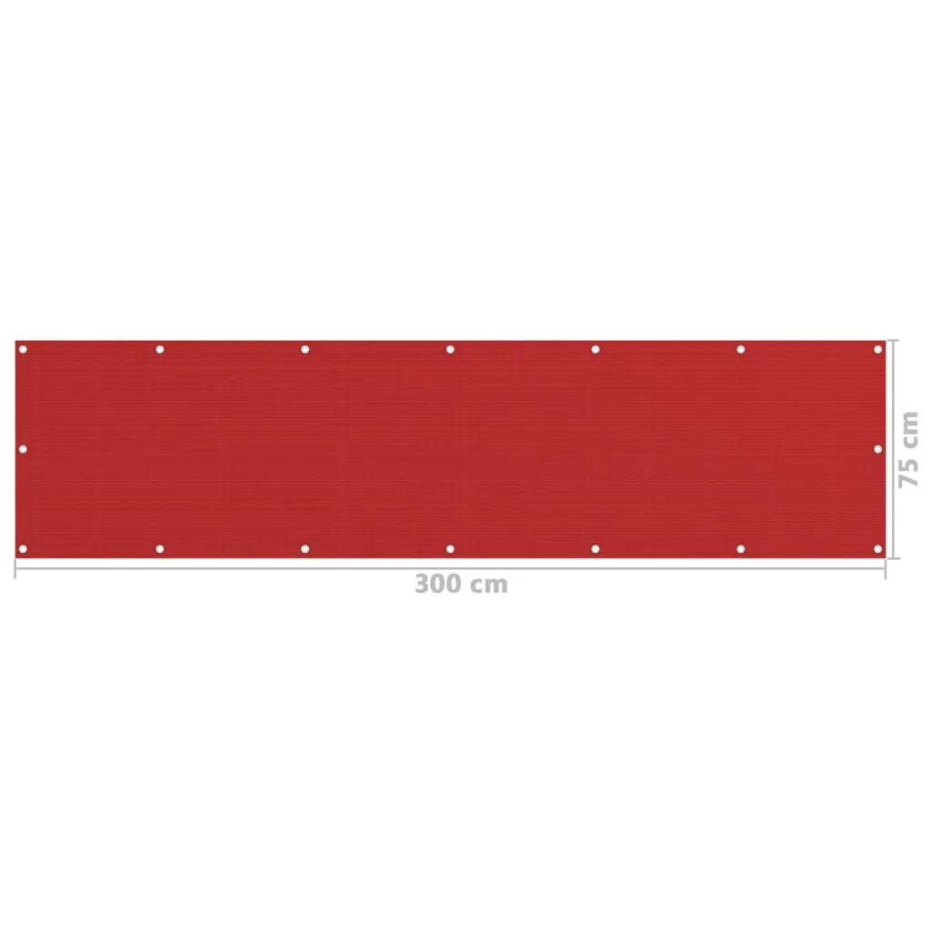 Paravento da Balcone Rosso 75x300 cm in HDPE 311004