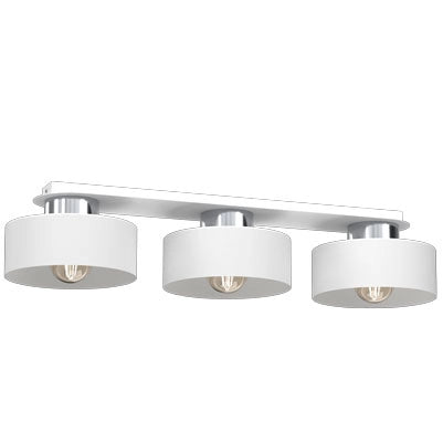 Plafoniera barra Luminex Marti bianca cromo metallo 3xE27