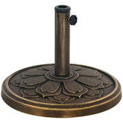 Base per Ombrellone da 12 kg con Manovella Integrata, in Resina, Metallo e Cemento, ?46x33 cm, Bronzo
