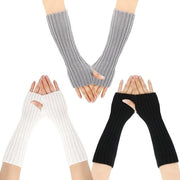 Manopole senza dita - Manopole di comfort per braccio - Manopole senza dita per donne/uomini - Colori: nero/bianco/grigio chiaro - Materiale: acrilico - Confortevole forma di passo