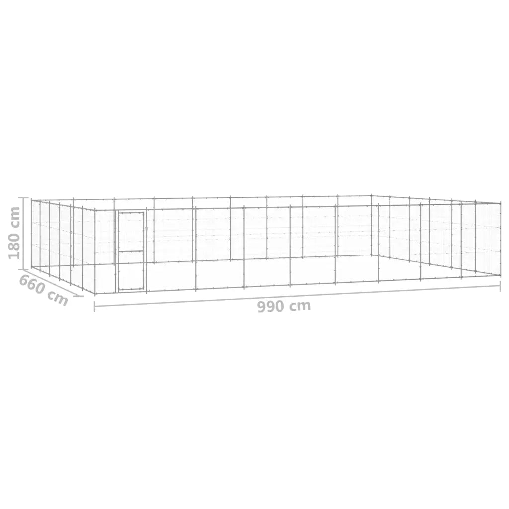 Gabbia per Cani da Esterno in Acciaio Zincato 65,34 mÂ² cod mxl 59974