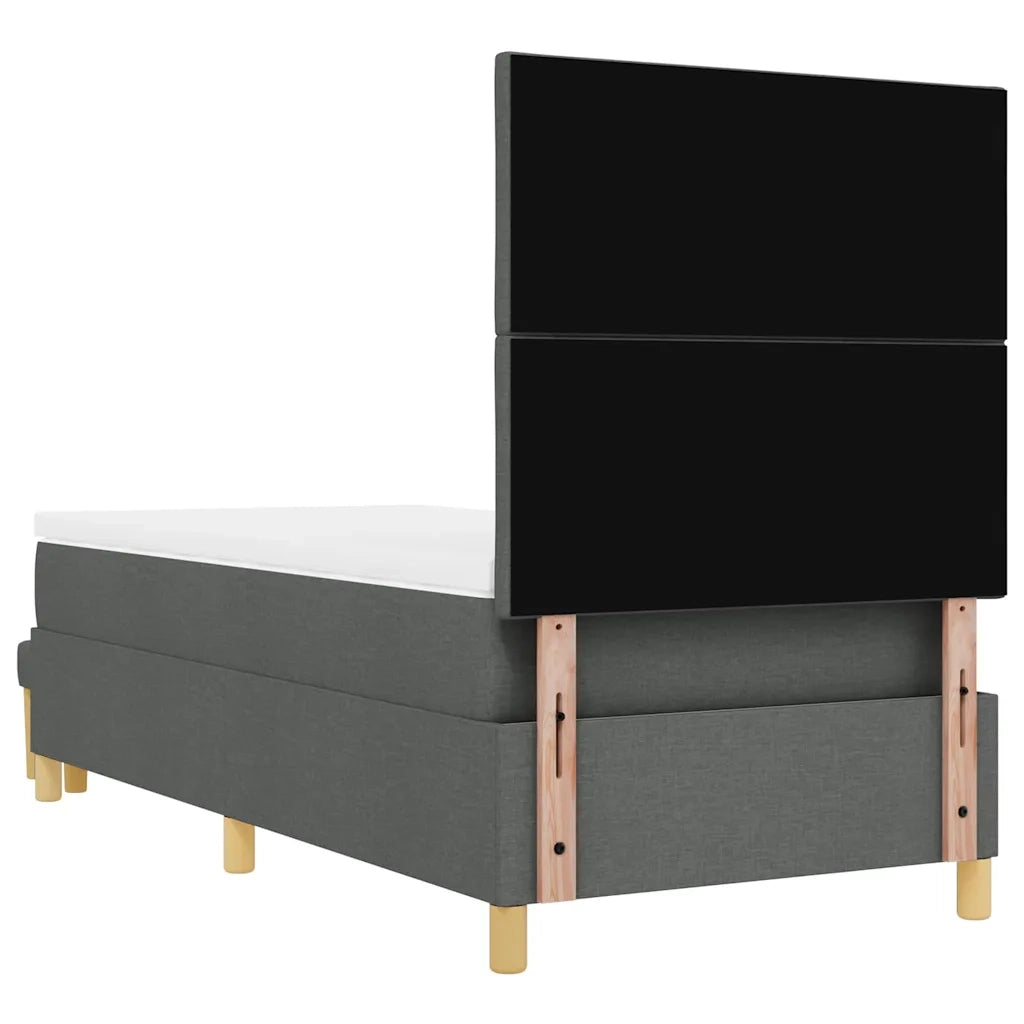 Letto a molle con testiera Grigio scuro 200 x 90 cm Tessuto 3344346