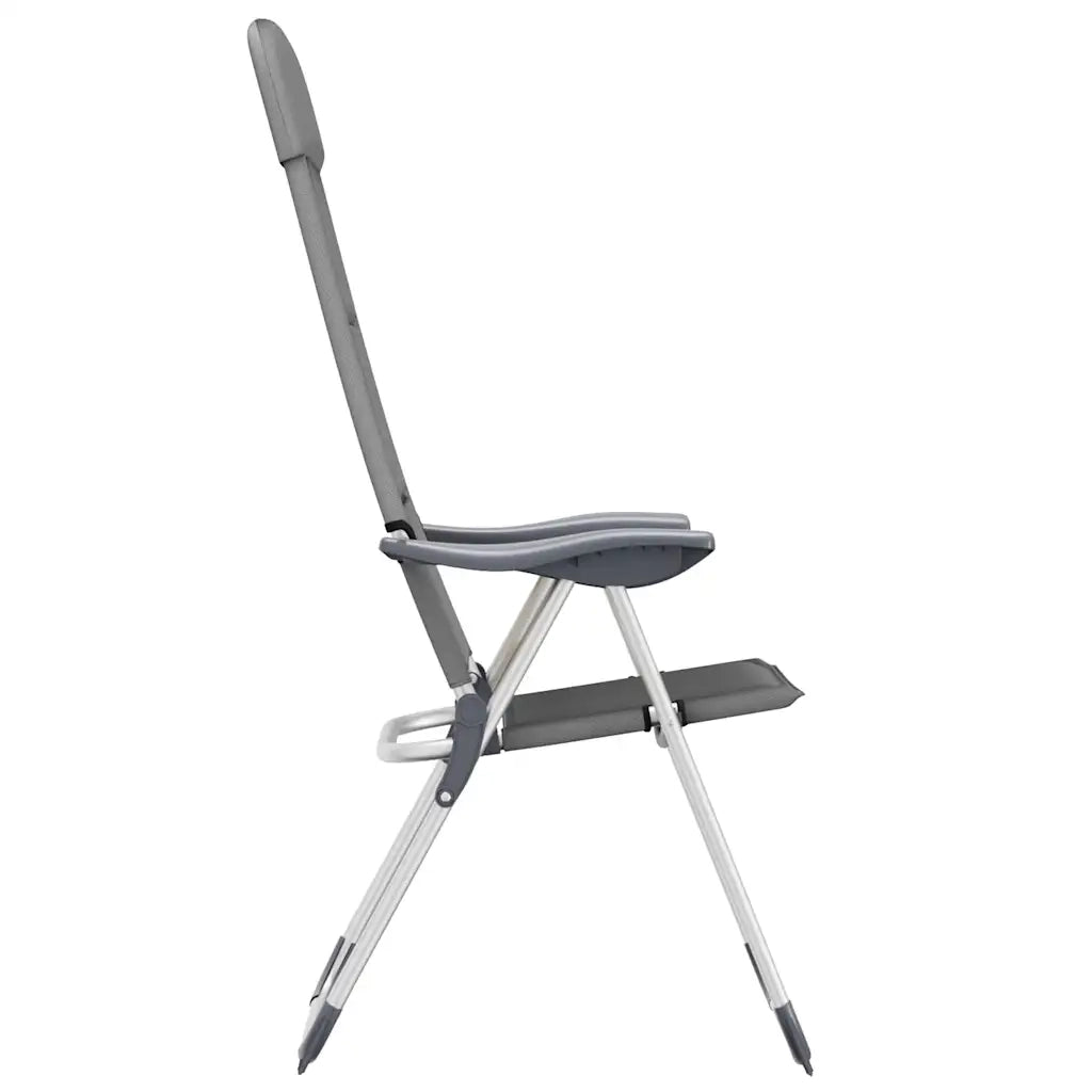 Sedie da Campeggio 2 pz in Alluminio Grigio 58x69x111 cm 44312