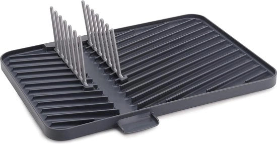 Pannello di drenaggio in plastica pieghevole con cassetta di raccolta liquido grigio - organizzatore di cucina
