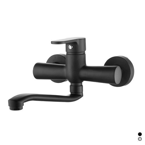 MISCELATORE MONOCOMANDO LAVELLO A MURO SERIE PACO- Nero opaco- DH- pezzi 1