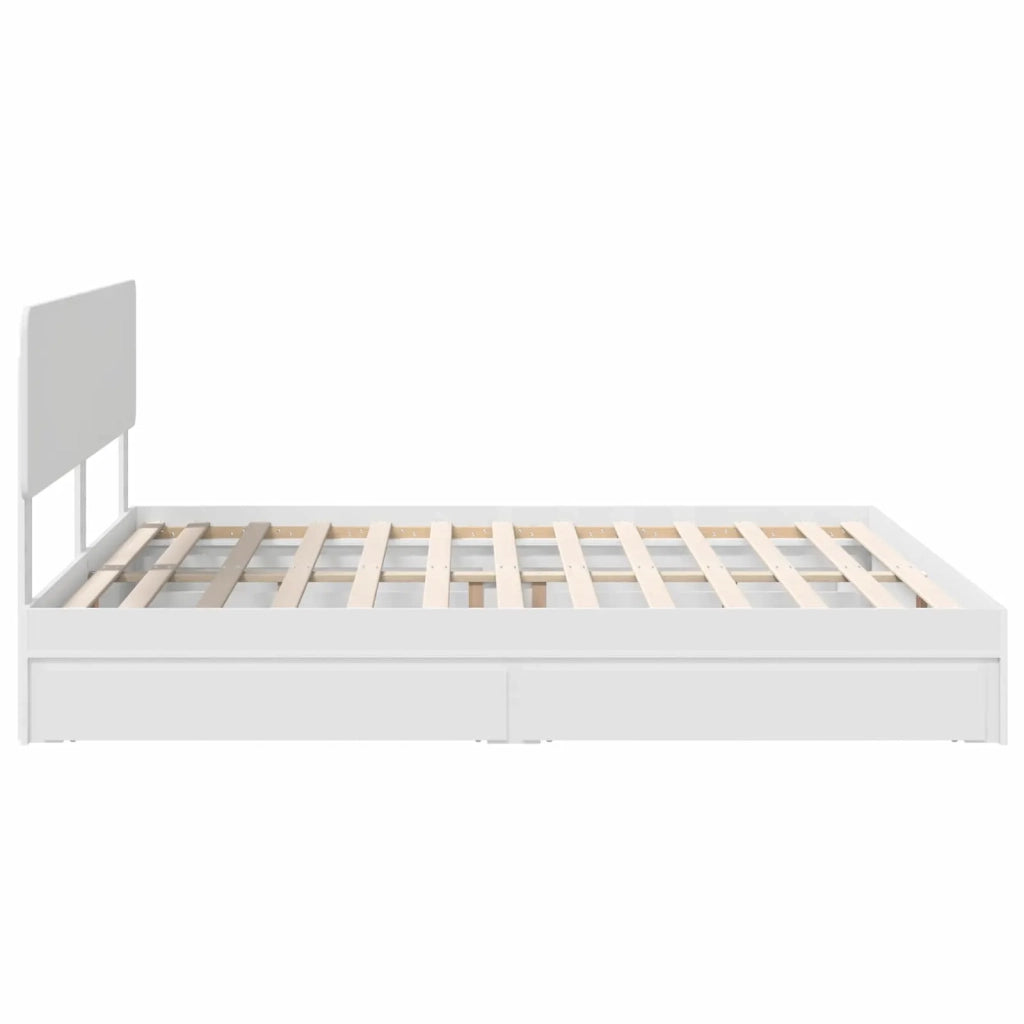 Letto con Contenitore Bianco 180 x 200 cm Legno multistrato