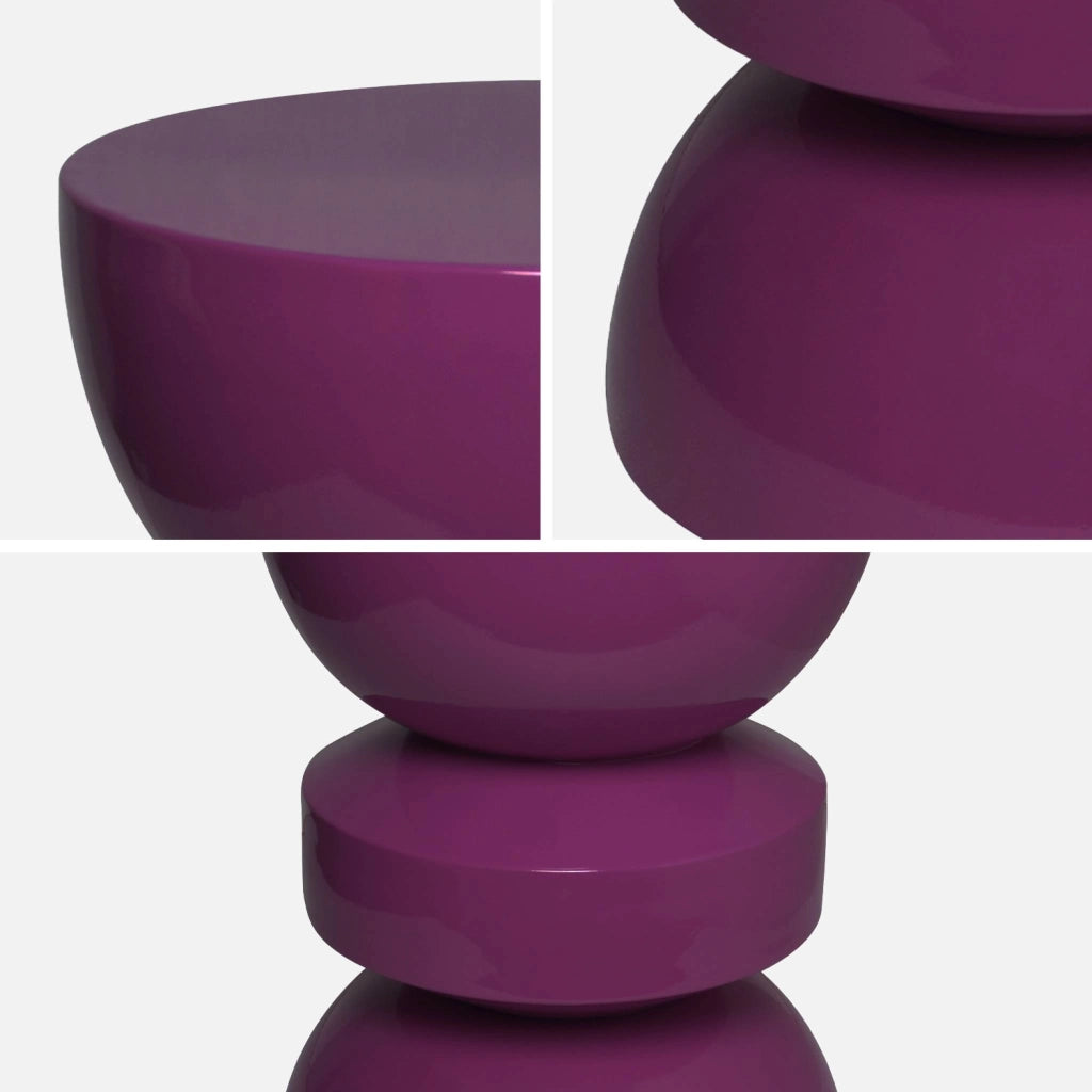Tavolo d'appoggio in metallo effetto glassy, 44,5cm, viola